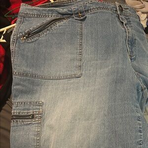 Blue Denim Cargo Jeans